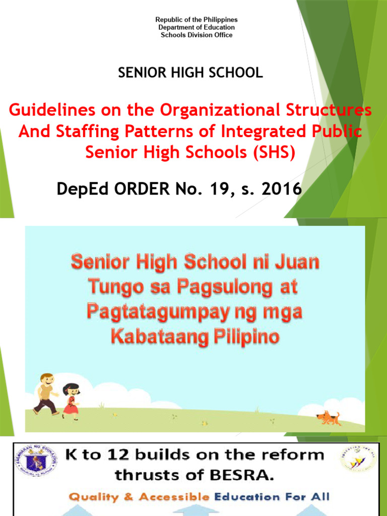 SHS Organizational Structure Guidelines | PDF | Teachers | Curriculum