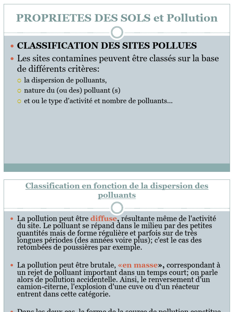 Propriétés et Pollution des Sols | PDF | Sol (pédologie) | la pollution
