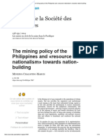 The Mining Policy of The Philippines and Resource Nationalism Towards Nation-Building