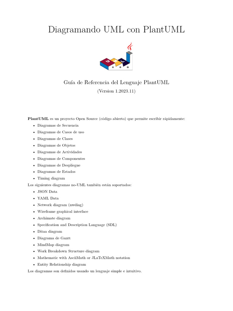 Plantuml language reference guide es pdf lenguaje de modelado