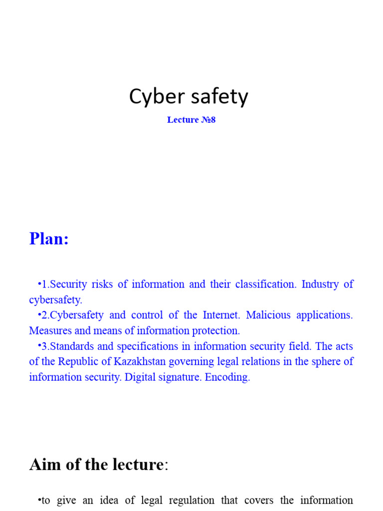 Lecture 8 Cyber Safety 23-24 | PDF | Security | Computer Security