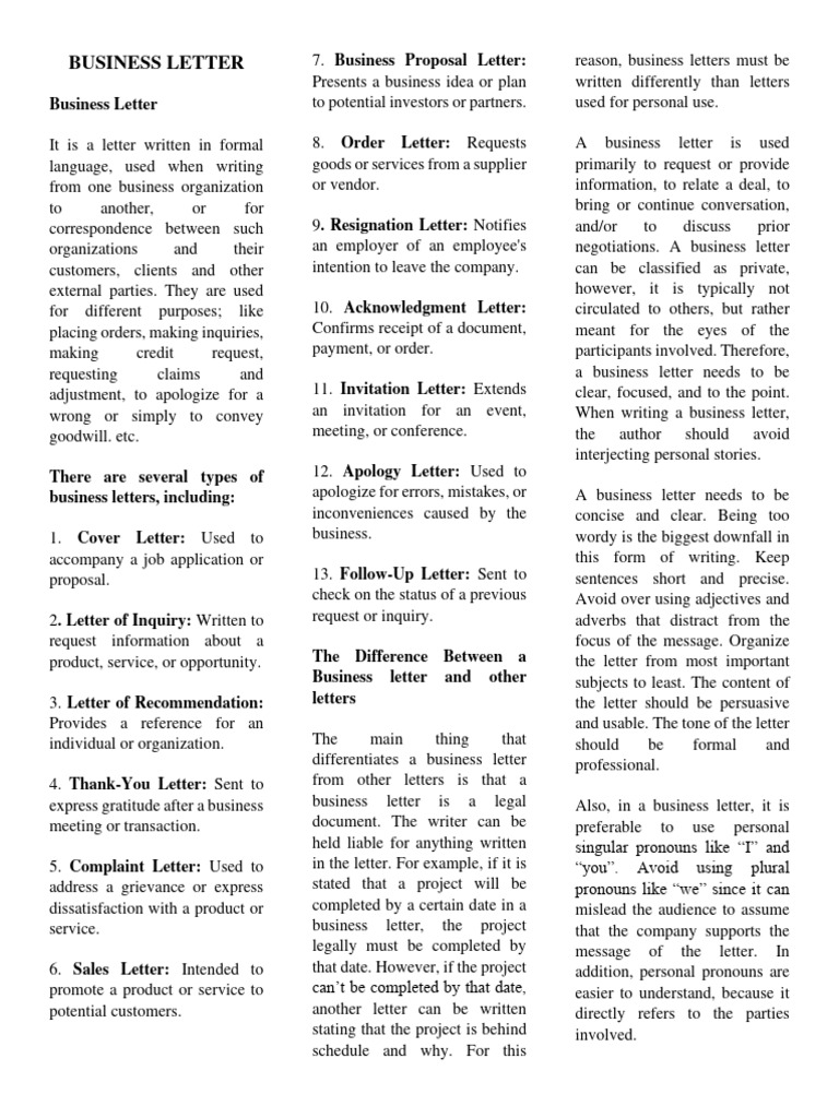 Essential Guide to Business Letters | PDF | Human Communication ...