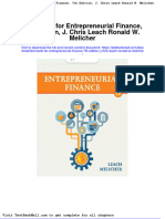Full Download Test Bank For Entrepreneurial Finance 7th Edition J Chris Leach Ronald W Melicher PDF Full Chapter