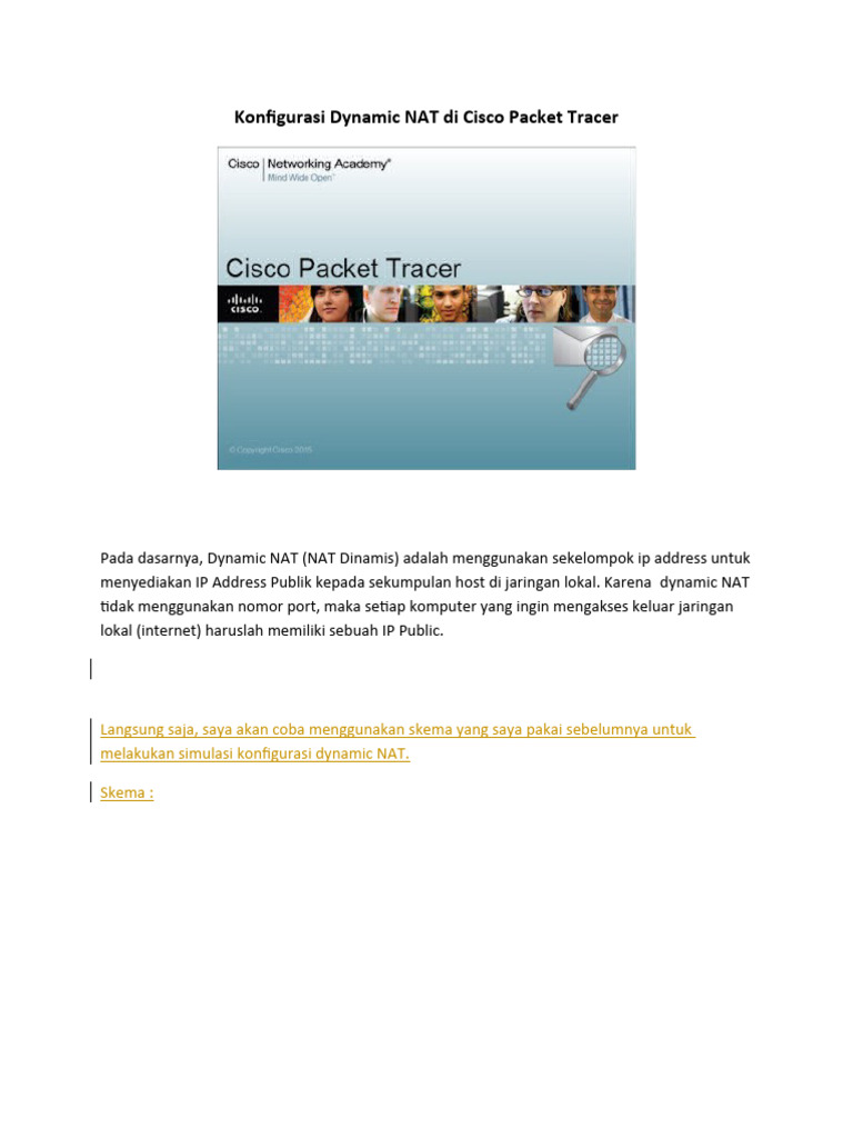 Konfigurasi Dynamic NAT Di Cisco Packet Tracer | PDF | Komputer