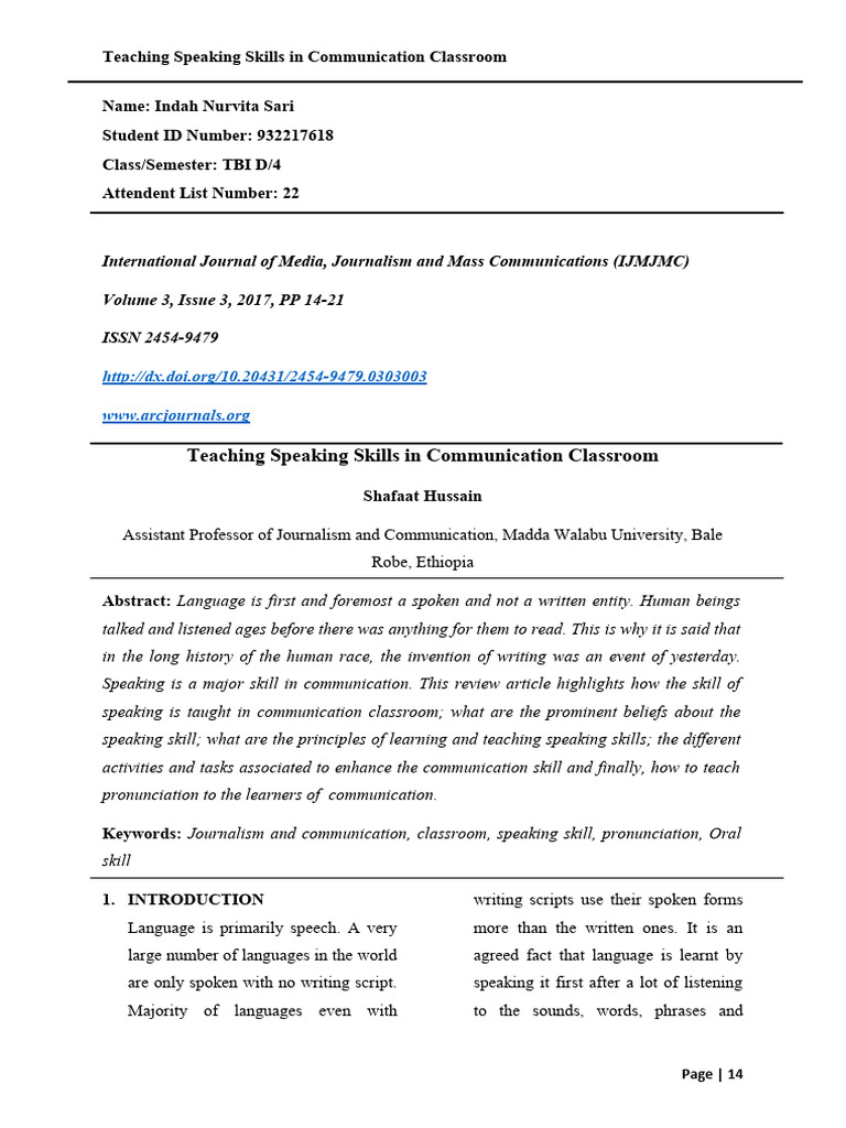 Enhancing Speaking Skills in Classrooms | PDF | Fluency | Teachers