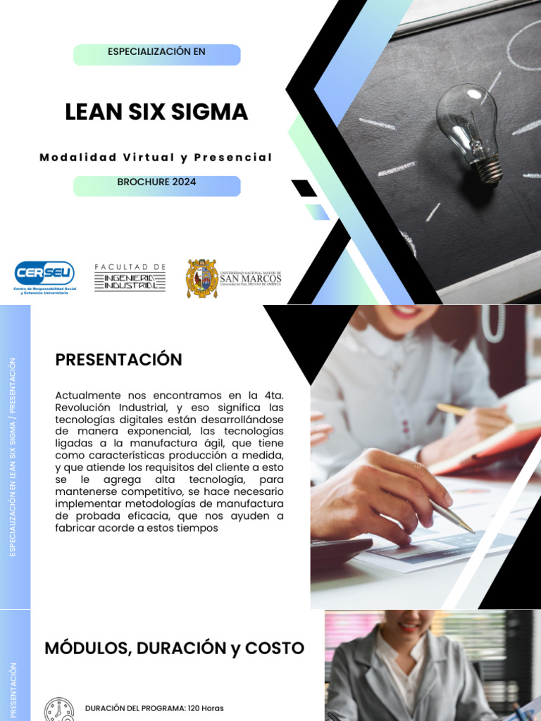 Especialización Lean Six Sigma 2024 | PDF | Six Sigma | Lean Manufacturing