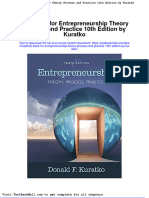 Full Download Test Bank For Entrepreneurship Theory Process and Practice 10th Edition by Kuratko PDF Full Chapter