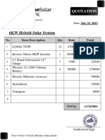 6 KW Quotation Ramzan Solar