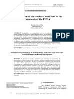 Determination of The Teachers' Workload in The Framework of The EHEA