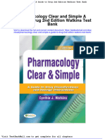 Full Download Pharmacology Clear and Simple A Guide To Drug 2nd Edition Watkins Test Bank PDF Full Chapter