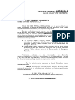 Escrito Solicitando Devolución de Documentos Amparo Juan de Dios Rivera Fernández.