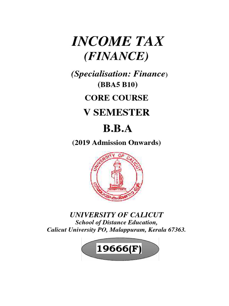 BBA Income Tax Study Guide | PDF | Cost Of Living | Taxes
