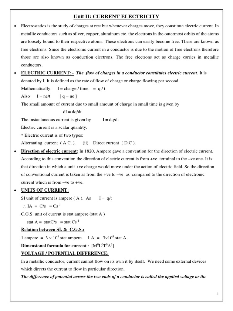 Understanding Electric Current and Resistance | PDF | Electrical ...