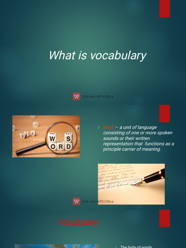 What Is Vocabulary In Language Arts