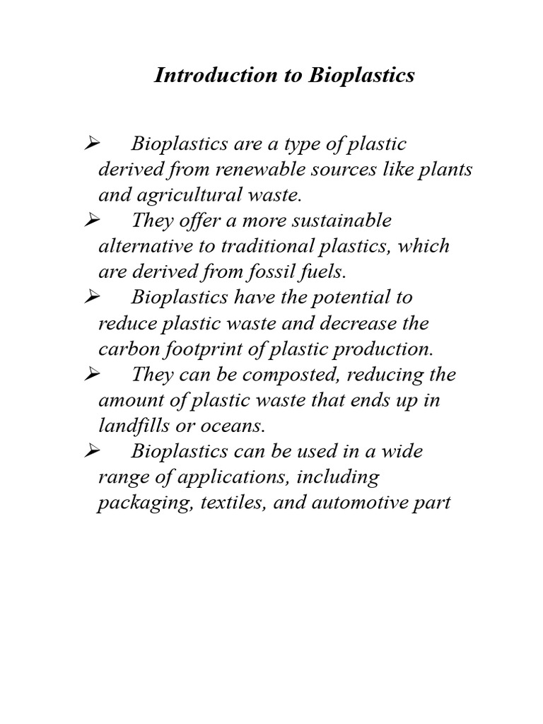 Bioplastics from Starch: A Guide | PDF | Biodegradation | Plastic