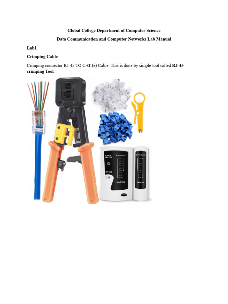 Data communication Lab 1 Manual PDF Computer Network Network Switch