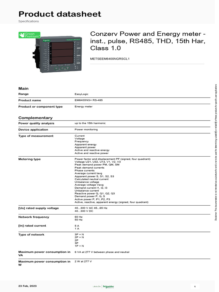 EM6400 Datasheet | PDF | Ac Power | Alternating Current