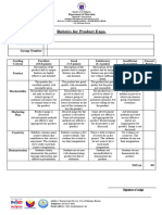 Rubrics For Product Expo Evaluation