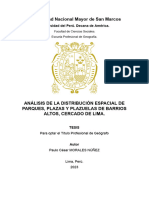 Análisis de La Distribución Espacial de Los Parques, Plazas y Plazuelas en Barrios Altos, Cercado de Lima