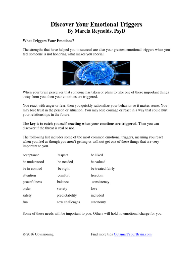 Common Emotional Triggers Explained | PDF | Emotions | Thought