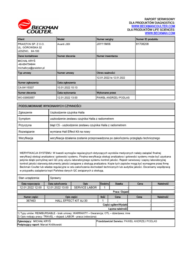 Bec work order service report polish a1n5b00000fiw5xeav 20220112150600