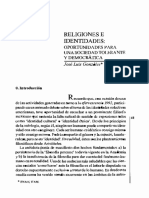 Religiones e Identidades Oportunidades para Una Sociedad Tolerante y Democrática