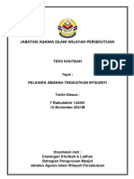 Teks Khutbah Pelihara Amanah Tingkatkan Integriti