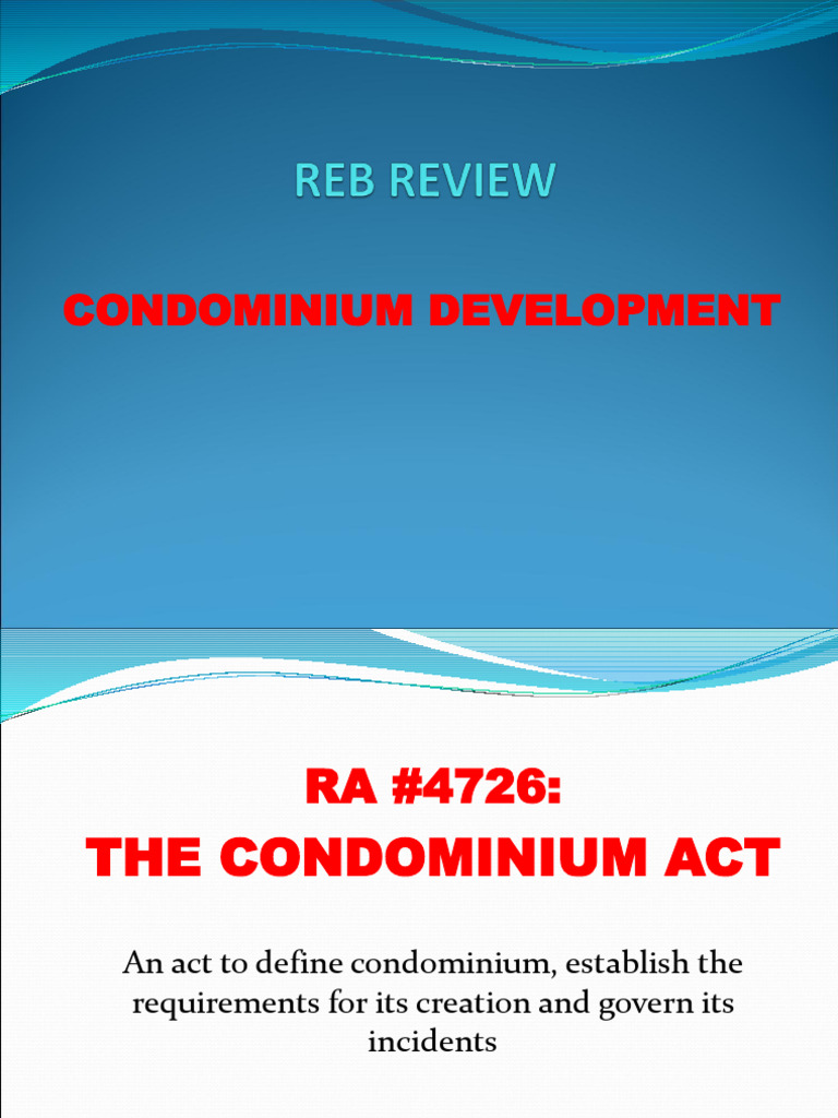Condominium Development REBzxc | PDF | Condominium | Concurrent Estate