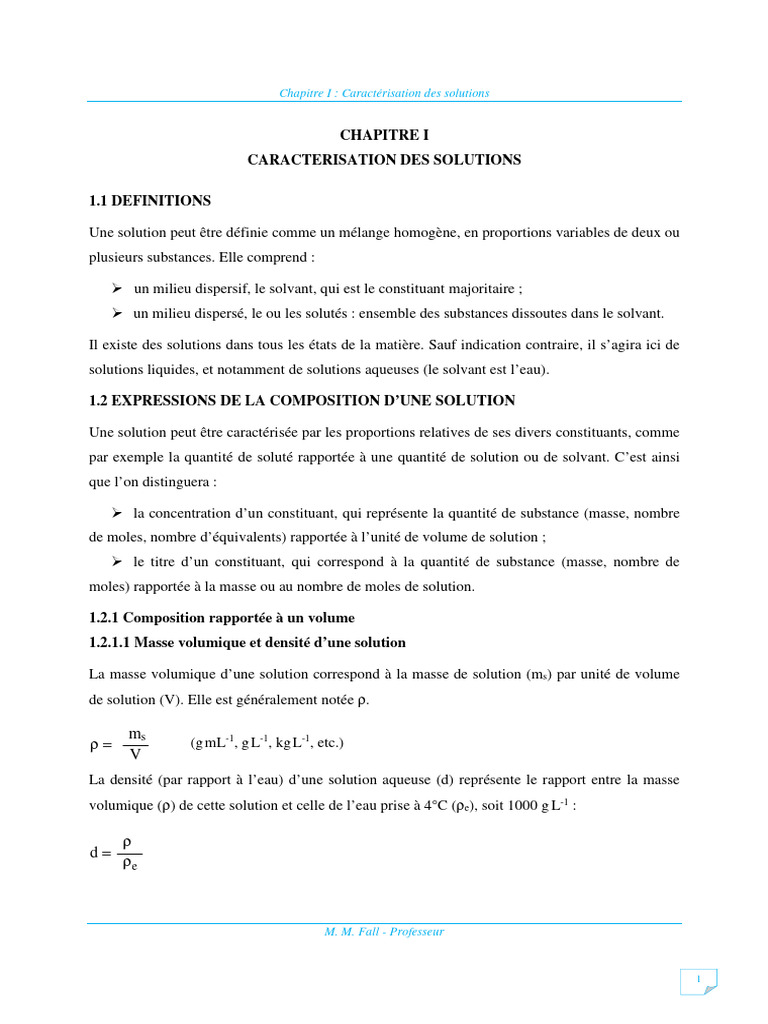 Concentration Équivalente en Chimie | PDF | Concentration molaire | La ...