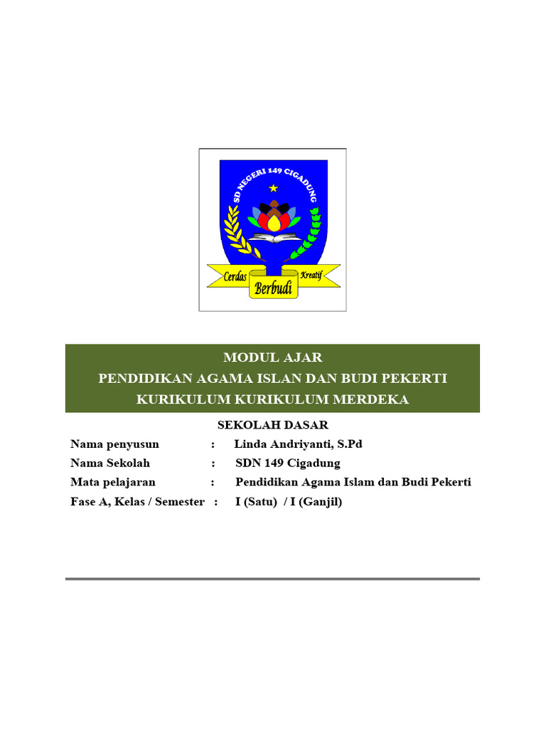 Modul Ajar PAI Kls 1 BAB 1 | PDF