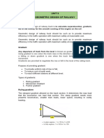 Ce 312 Unit 9 Geometric Design of Railway