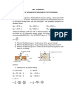 Unit 5 Lesson 3 Design of Square Footing Subjected To Bending