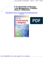 Full Download Test Bank For Essentials of Nursing Leadership and Management 5 Edition Diane K Whitehead PDF Full Chapter