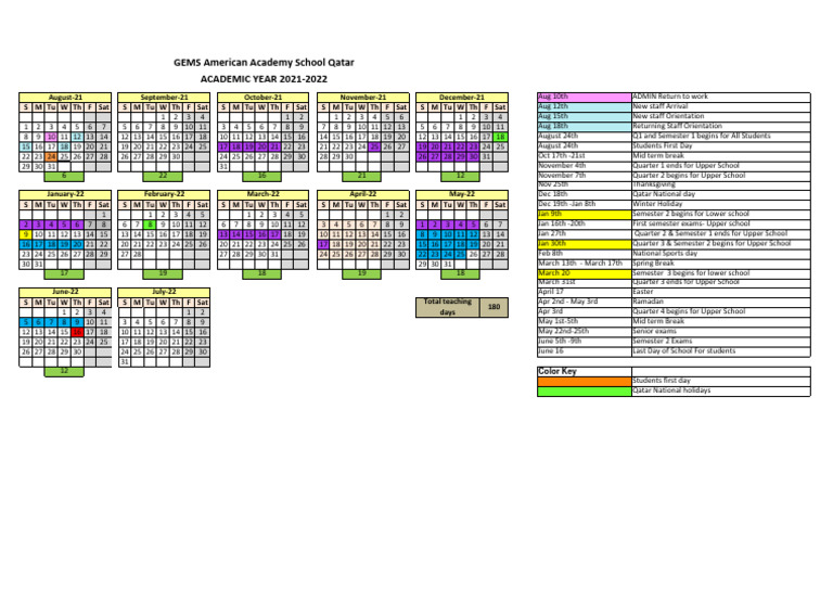 Calendar 2021-2022 | PDF | Academic Term | Military Operations