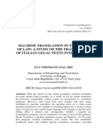 CompLing 37 (2019) Machine Translation in The Field of Law. Translation of Italian Legal Texts Into German