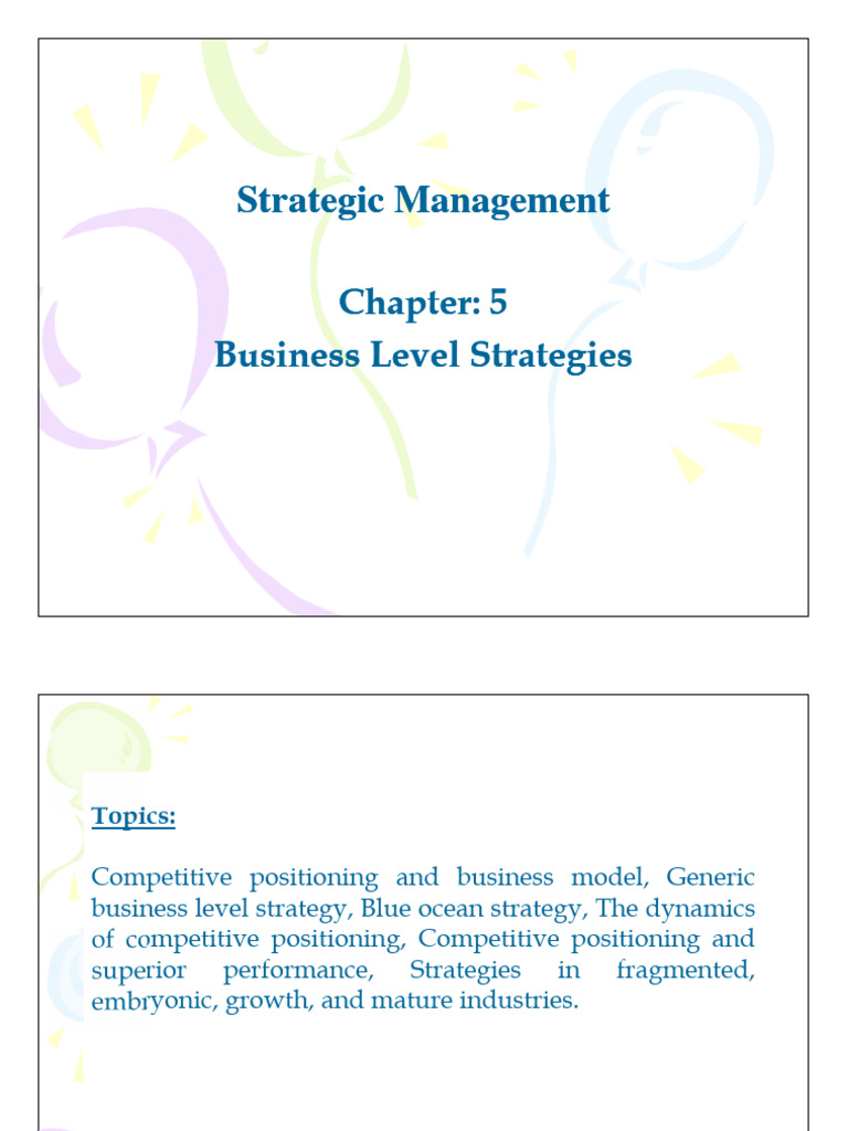 Business Level Strategy PDF Financial Economics Financial Markets