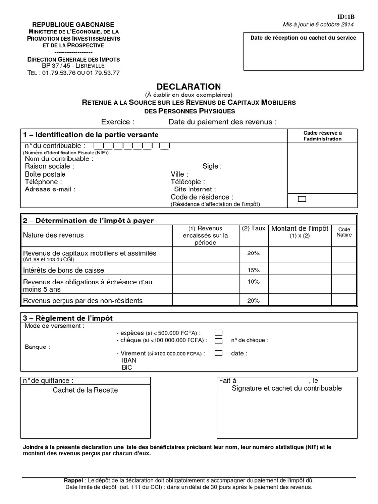 PDF ID11B RAS Revenus de Capitaux Mobiliers | PDF