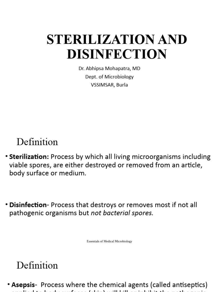 Sterilization and Disinfection Methods | PDF