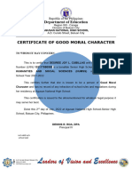 Certificate of Good Moral-Female