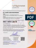 Certificate Iso 14001 2015 PT - Daiki Axis Indonesia (Ia 2023)