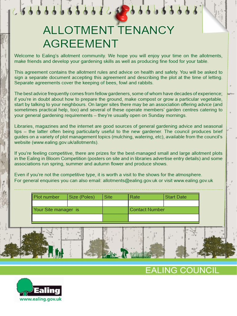 Ealing Allotment Tenancy Agreement Guide | PDF | Lease | Leasehold Estate