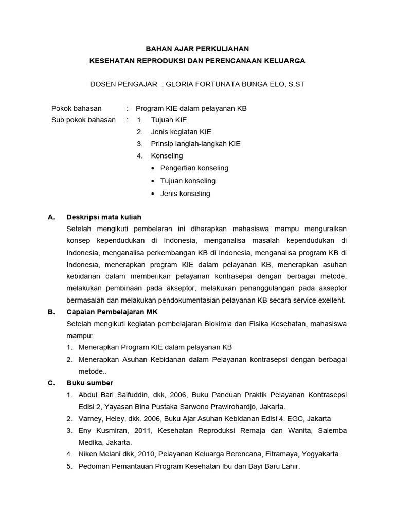 Program KIE dalam Pelayanan KB | PDF