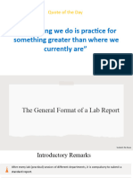 The General Format of A Lab Report