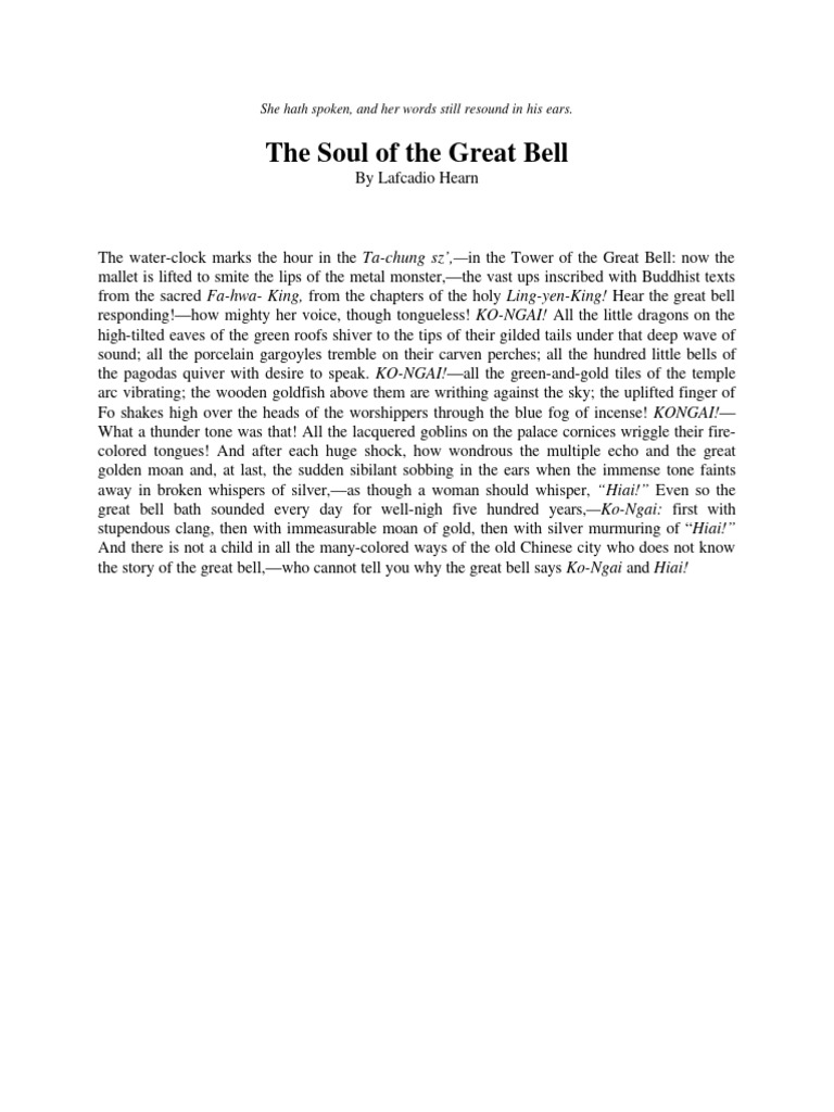 Hearn Soul of The Great Bell | PDF