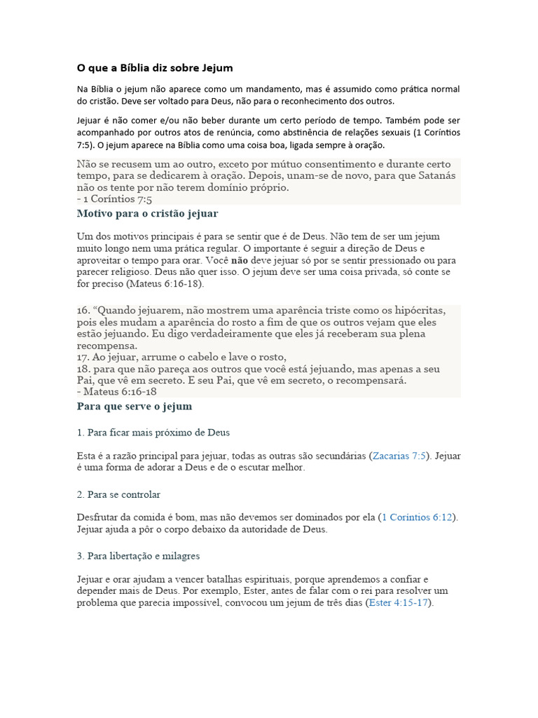 Jejum E Oração Pdf Jejum Oração