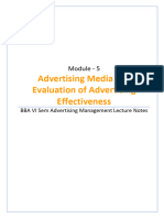 Module 5 - Advertising Media and Evaluation of Advertising Effectiveness
