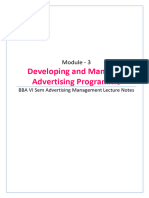 Module 3 - Developing Advertising Programme