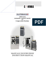 Manuale Di Istruzioni Instruction Manual: Automatic Control Console Compression Machine