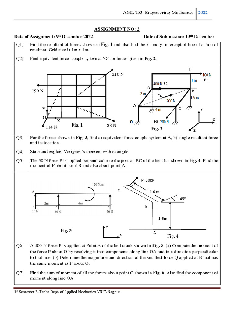 B.Tech Mechanics Assignment | PDF | Mechanics