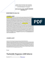 Nucleotide Sequence (442 Letters) : Bioteknologi Akuakultur AQU3601/SBA3503 Laboratory 11
